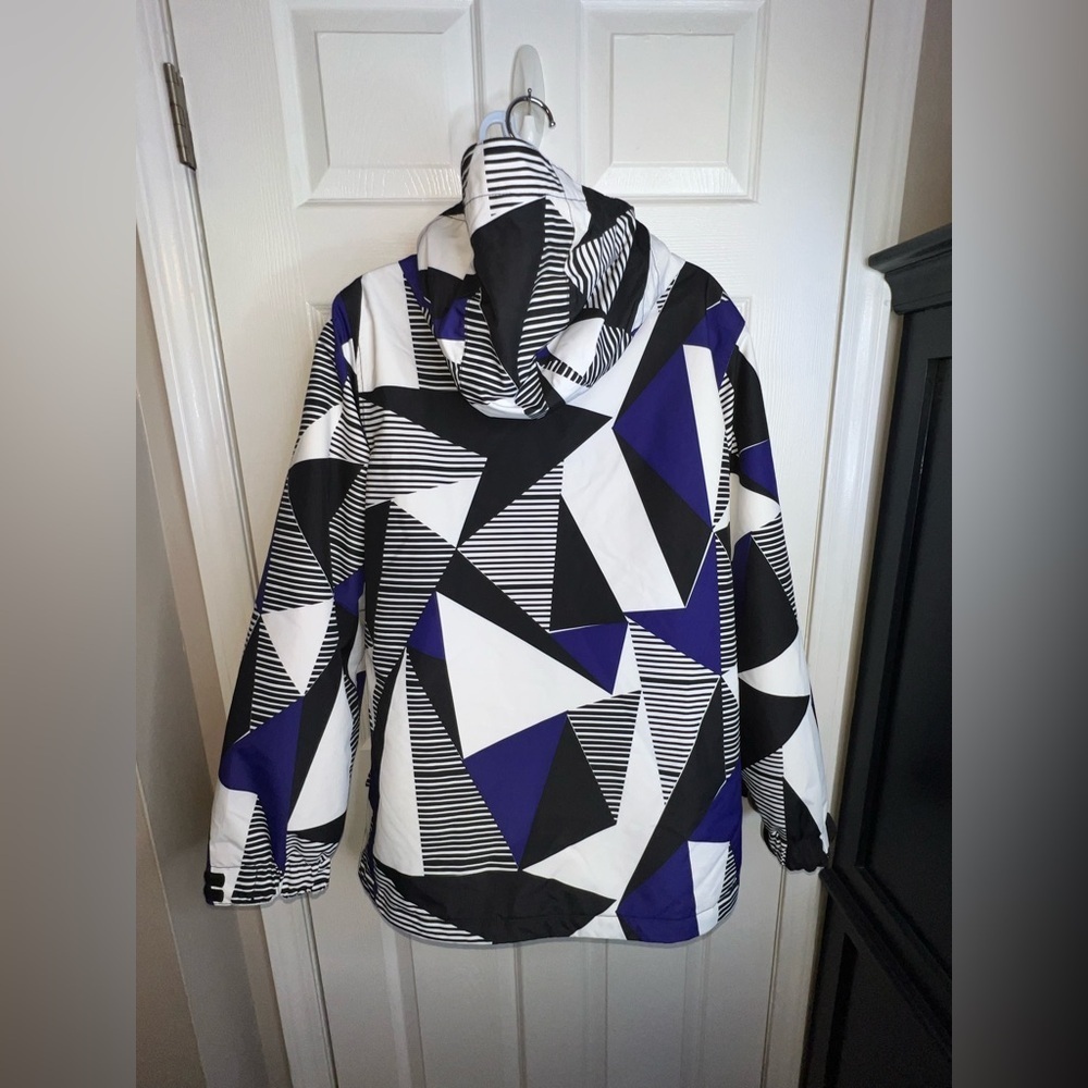 Empyre Women’s Medium 10,000 MM Black White Graphic Print Ski Snowboard Jacket M - Picture 6 of 14